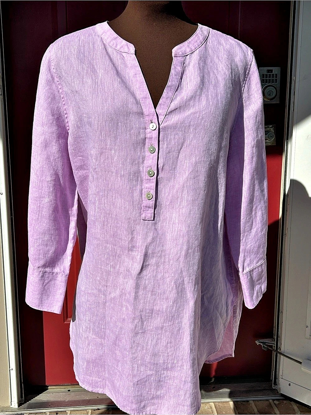 CHICOS s1 (S/M) 💯Linen Tunic in Lilac-Looks brand NEW!
